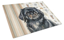 Load image into Gallery viewer, Black Pekingese Coffee Bar Glass Cutting Board
