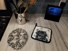 Load image into Gallery viewer, Black Pekingese Coffee Bar Pair of Pot Holders