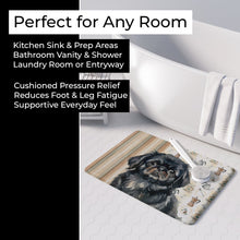 Load image into Gallery viewer, Black Pekingese Coffee Bar Memory Foam Kitchen Mat