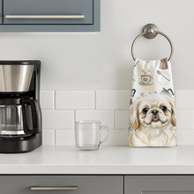 Load image into Gallery viewer, Cream Pekingese Coffee Bar Kitchen Towel