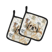 Load image into Gallery viewer, Fawn Pekingese Coffee Bar Pair of Pot Holders