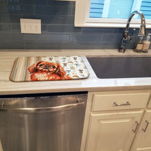 Load image into Gallery viewer, Red Pekingese Coffee Bar Dish Drying Mat