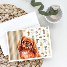 Load image into Gallery viewer, Red Pekingese Coffee Bar Greeting Cards Pack of 8