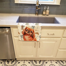 Load image into Gallery viewer, Red Pekingese Coffee Bar Kitchen Towel