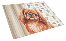 Load image into Gallery viewer, Red Pekingese Coffee Bar Glass Cutting Board