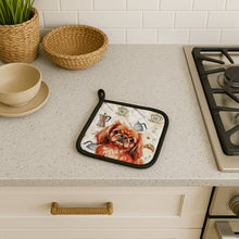 Load image into Gallery viewer, Red Pekingese Coffee Bar Pair of Pot Holders
