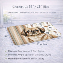 Load image into Gallery viewer, Sable Pekingese Coffee Bar Dish Drying Mat