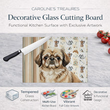 Load image into Gallery viewer, Sable Pekingese Coffee Bar Glass Cutting Board