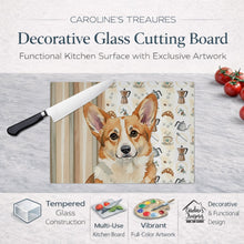 Load image into Gallery viewer, Corgi Coffee Bar Glass Cutting Board