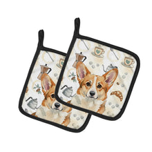 Load image into Gallery viewer, Corgi Coffee Bar Pair of Pot Holders