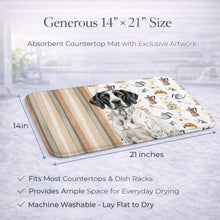 Load image into Gallery viewer, Black and White Pointer Coffee Bar Dish Drying Mat