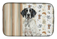 Load image into Gallery viewer, Black and White Pointer Coffee Bar Dish Drying Mat