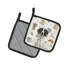 Load image into Gallery viewer, Black and White Pointer Coffee Bar Pair of Pot Holders
