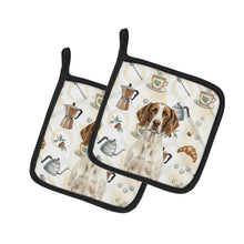 Load image into Gallery viewer, Liver and White Pointer Coffee Bar Pair of Pot Holders