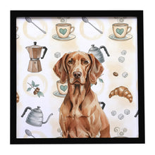 Load image into Gallery viewer, Liver Pointer Coffee Bar Framed Metal Print