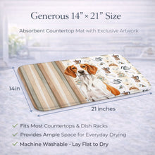 Load image into Gallery viewer, Orange and White Pointer Coffee Bar Dish Drying Mat