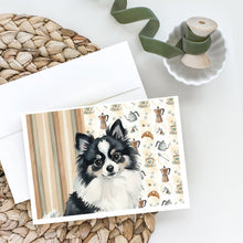 Load image into Gallery viewer, Black and White Pomeranian Coffee Bar Greeting Cards Pack of 8