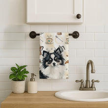 Load image into Gallery viewer, Black and White Pomeranian Coffee Bar Kitchen Towel