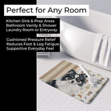 Load image into Gallery viewer, Black and White Pomeranian Coffee Bar Memory Foam Kitchen Mat