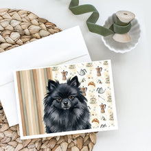 Load image into Gallery viewer, Black Pomeranian Coffee Bar Greeting Cards Pack of 8