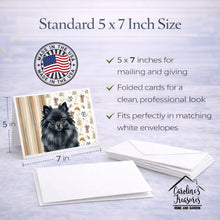 Load image into Gallery viewer, Black Pomeranian Coffee Bar Greeting Cards Pack of 8