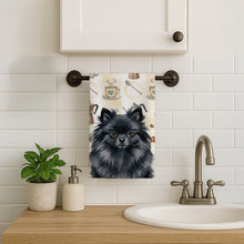 Load image into Gallery viewer, Black Pomeranian Coffee Bar Kitchen Towel