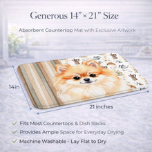 Load image into Gallery viewer, Pomeranian Coffee Bar Dish Drying Mat