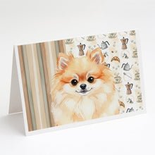 Load image into Gallery viewer, Pomeranian Coffee Bar Greeting Cards Pack of 8
