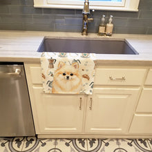 Load image into Gallery viewer, Cream Pomeranian Coffee Bar Kitchen Towel