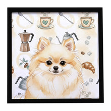 Load image into Gallery viewer, Cream Pomeranian Coffee Bar Framed Metal Print
