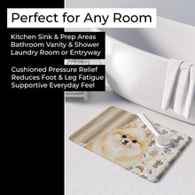 Load image into Gallery viewer, Cream Pomeranian Coffee Bar Memory Foam Kitchen Mat