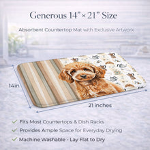 Load image into Gallery viewer, Miniature Apricot Poodle Coffee Bar Dish Drying Mat