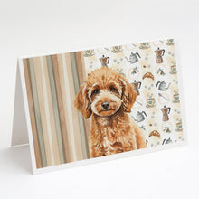 Load image into Gallery viewer, Miniature Apricot Poodle Coffee Bar Greeting Cards Pack of 8