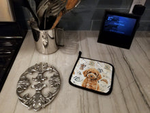 Load image into Gallery viewer, Miniature Apricot Poodle Coffee Bar Pair of Pot Holders
