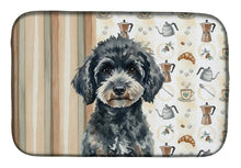 Load image into Gallery viewer, Miniature Black Poodle Coffee Bar Dish Drying Mat