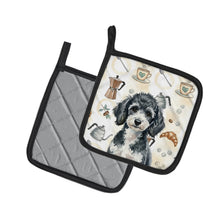 Load image into Gallery viewer, Miniature Parti Poodle Coffee Bar Pair of Pot Holders