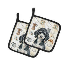 Load image into Gallery viewer, Miniature Parti Poodle Coffee Bar Pair of Pot Holders