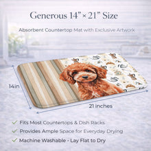 Load image into Gallery viewer, Miniature Red Poodle Coffee Bar Dish Drying Mat