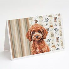 Load image into Gallery viewer, Miniature Red Poodle Coffee Bar Greeting Cards Pack of 8