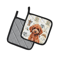 Load image into Gallery viewer, Miniature Red Poodle Coffee Bar Pair of Pot Holders
