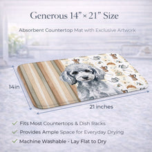 Load image into Gallery viewer, Miniature Silver Poodle Coffee Bar Dish Drying Mat
