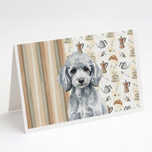 Load image into Gallery viewer, Miniature Silver Poodle Coffee Bar Greeting Cards Pack of 8