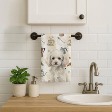 Load image into Gallery viewer, Miniature White Poodle Coffee Bar Kitchen Towel
