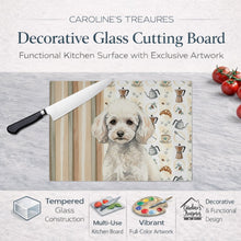 Load image into Gallery viewer, Miniature White Poodle Coffee Bar Glass Cutting Board
