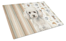 Load image into Gallery viewer, Miniature White Poodle Coffee Bar Glass Cutting Board
