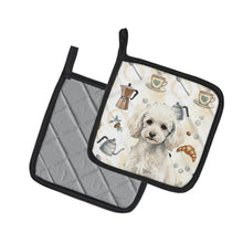 Load image into Gallery viewer, Miniature White Poodle Coffee Bar Pair of Pot Holders