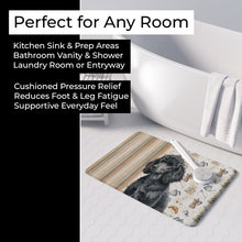 Load image into Gallery viewer, Standard Black Poodle Coffee Bar Memory Foam Kitchen Mat