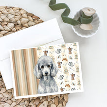 Load image into Gallery viewer, Standard Silver Poodle Coffee Bar Greeting Cards Pack of 8