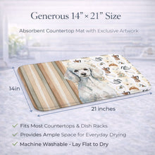 Load image into Gallery viewer, Standard White Poodle Coffee Bar Dish Drying Mat