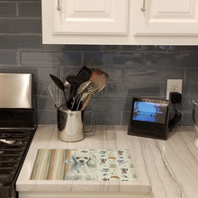 Load image into Gallery viewer, Standard White Poodle Coffee Bar Glass Cutting Board